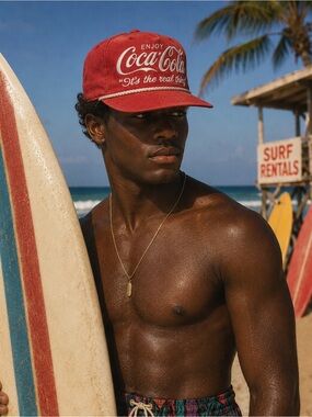 Vintage Coca-Cola Classic Washed Red Snapback Hat Unisex 100% Cotton